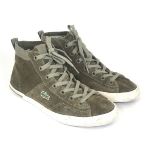 [Lacoste] Ramer Hi Top Suede Trainers Sneakers - Picture 1 of 8